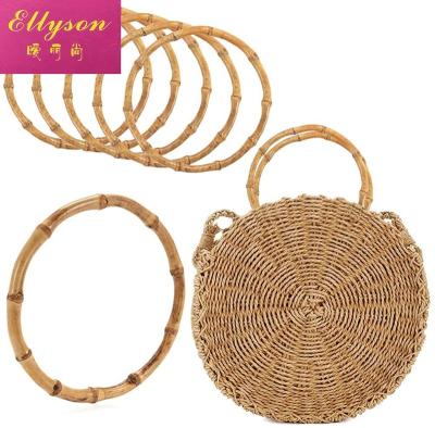 China Lady ELLYSON Bamboo Round Purse Purse Handles Replacement For Handmade Straw Bag Purse Handles Beach Bag Purse for sale