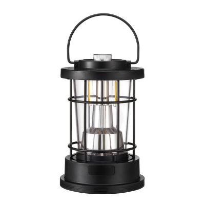 China 2022 Latest Travel Camping Outdoor Garden in ABS Rechargeable Lantern Light IP44 Retro Garden Lantern Can Be Hung on Tent for sale