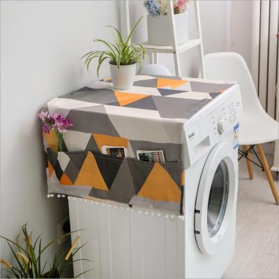 China Geometry Towel Cover Drum Washing Machine Bedside Cabinet Waterproof Universal Cloth Single Door Refrigerator Cover for sale