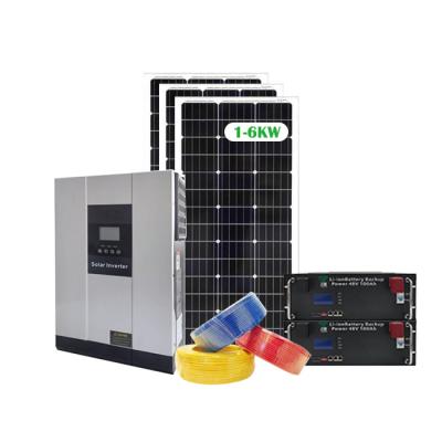 China 5kw Home Hybrid Photovoltaic System 5000w PV 5kwp Solar 5kil Owatt Mini Solar Energy System 10kw 30kw Complete for sale