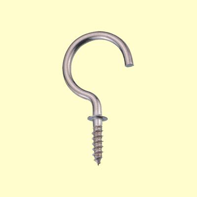 China Retail Industry Steel Nickel Plated Hanging Screw In Cup Hook for sale