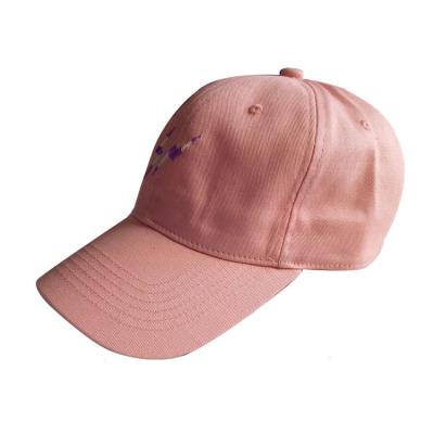 China COMMON Soft Pink Hat Women's Logo Embroidery Cotton Twill Cap Hat Fashion Metal Adjustable Buckle for sale