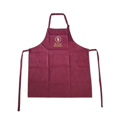 China Hot Sale Fashion Design Cleaning Aprons With Two Pockets Cotton Printing Aprons Cheap Wholesale Kitchen Bib Aprons for sale