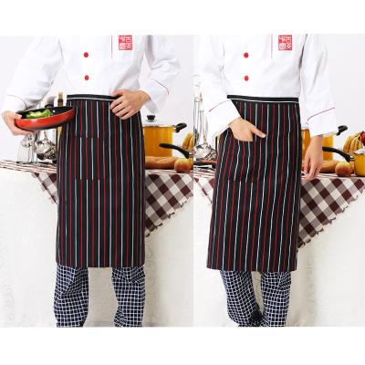 China Eco-Friendly Design Hot Selling Pinafore Apron Polyester Stock Aprons Cheap Waitress / Cotton Bakery Half Waist Apron for sale