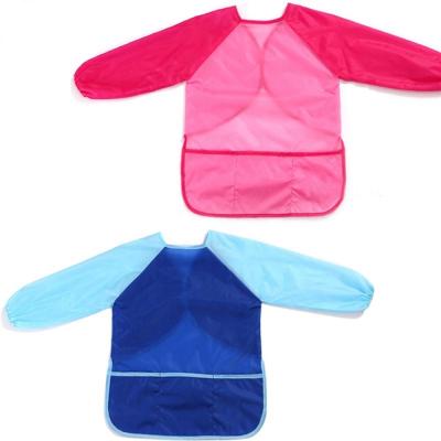 China Best Mats Hot Sale High Quality Long Sleeve Baby Apron Baking Selling Cute Apron Different Colors Kids Drawing Apron for sale