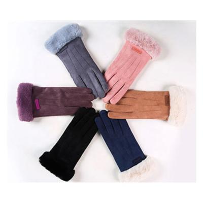 China Plain Custom Suede Winter Gloves Simply Keep Warm Gloves Factory Supply Cheap Price OEM Accepted for sale