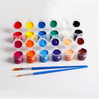 China Wholesale Custom 3ml Eco-friendly Kids Acrylic Paint Set 12 Colors Acrylic Paint Set With Brush for sale