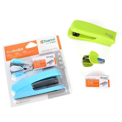 China 2022 New Design Eco-friendly Mini Office Student Supplies Stapler Cute Personalized Stapler Set for sale