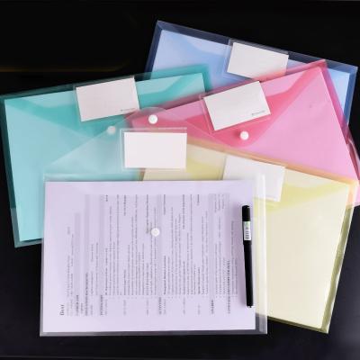 China Waterproof Wholesale Office Supplies Thickened Bill Storage PP Folder Plastic Button Snap Folder Bag for sale