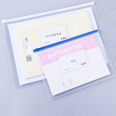 China Waterproof Hot Selling Student Stationery Data Storage A3 A4 Folder Office Clear Plastic Zipper Folder for sale