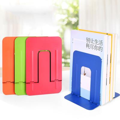 China Cheap Heavy Duty Unique Foldable Home/School/Office Bookends Multi Colors Desktop Metal Bbookend for sale