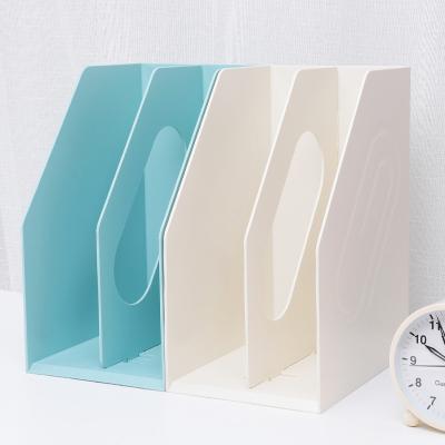 China Fashion Eco-friendly Multifunctional Shelf Plastic Book Holder Folder Thickened Document Shelves In School Offices for sale