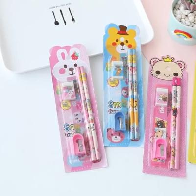 China Factory Outlet Eco-friendly Paper Five-piece Set Stationery Gift Box Set Cute Stationery Set For Girls for sale