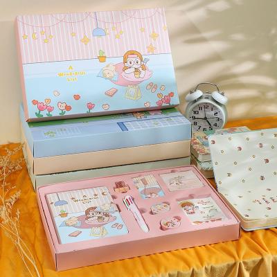 China Wholesale Office Stationery Eco-friendly Paper Cute Gift Set School Supplies Stationery Set For Kids for sale