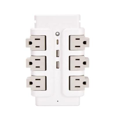 China 90 Degree Outlet Rotating 6 Electrical Outlet Rotating Power Wall Outlet Holder for sale