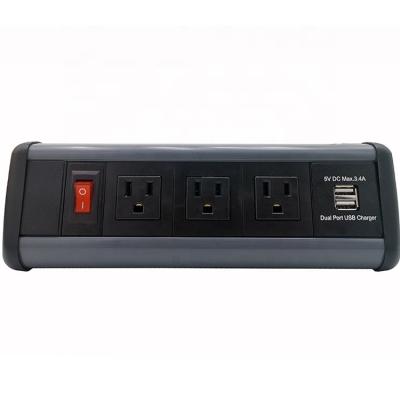 China Residential / Multipurpose 3 Outlet Clamp Conference Table Power Strip Usb For Office for sale