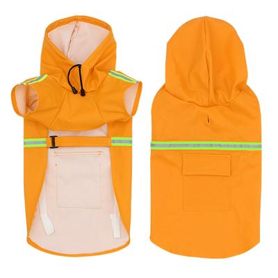 China New Manufacturer Pet Raincoat PU Wind Proof Large Dog Viable Waterproof Outdoor Fabric Reflective Dog Raincoat for sale