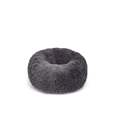 China Manufacturer Custom Modern Fluffy Kennel Viable Sleep Dog Bed Round Luxury Plush Donut for sale