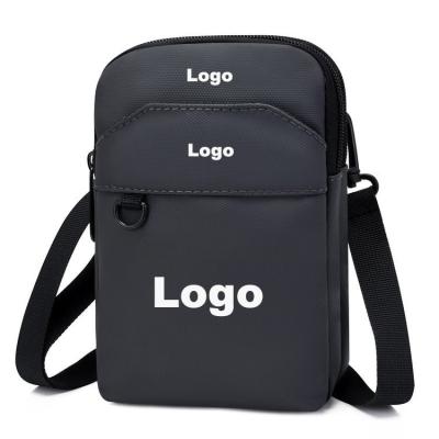 China Vintage Custom Printed Logo  Messenger Mobile Phone Bag Small Waist Small Chest Bag For Men for sale