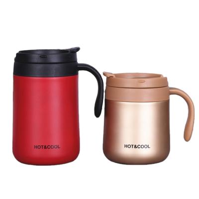 China Sustainable 350ml 500ml Powder Coated Custom Coffee Insulated Stainless Steel Coffee Warmer Mugs With Handle for sale