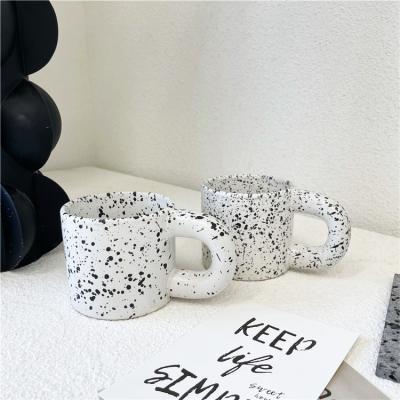 China Viable wholesale splash paint splash ceramic ink china mug coffee mug spotty china mug for sale