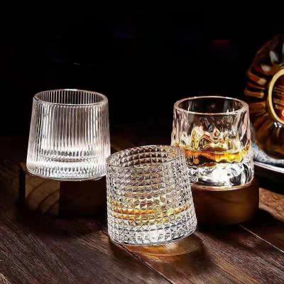 China Customized Artistic Logo Luxury Golden Glass Shake Whiskey Glass Beer Mug Stemless Tumbler for sale