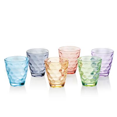 China Artistic Custom Set of 6 PCs New High Borosilicate Design Wine Glass Colored Mug 230ml Hand Made for sale