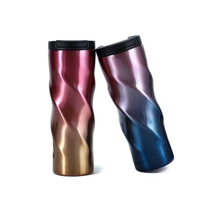 China Durable Custom Outdoor Colorful Water Bottle Stainless Steel Tumbler Cups In Bulk With Lid for sale