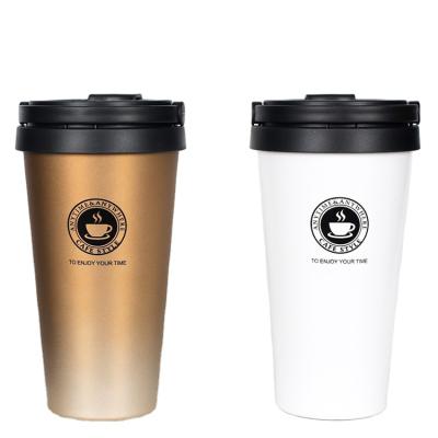 China Sustainable Custom Logo Tumbler Cups Double Walled Vacuum Insulated Stainless Steel Coffee Tumbler Cups With Lids for sale