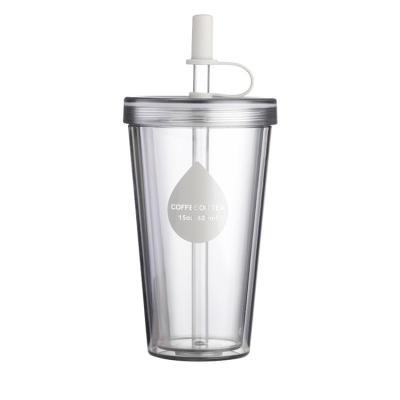 China Durable Plastic Drinking Water Tumbler With Removable Straws And Lid Temperature Changing Cold Drink Cups for sale