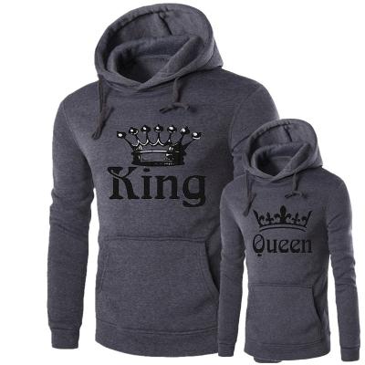 China King Queen Matching Couple Breathable Hoodies His And Her Pullover Hoodie Sweatshirts for sale