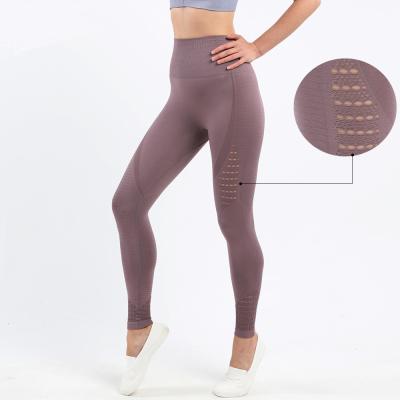 China Breathable Pure Color Yoga Clothes Women Seamless High-waist Yoga Pants Amazon Foreign Trade Fitness Sports Gaiters for sale