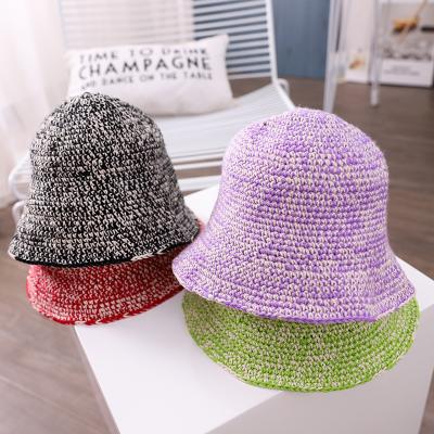 China Fashion Design Professional Autumn And Winter Sun Visor Solid Color Female Cotton Knitted Fisherman Hat for sale