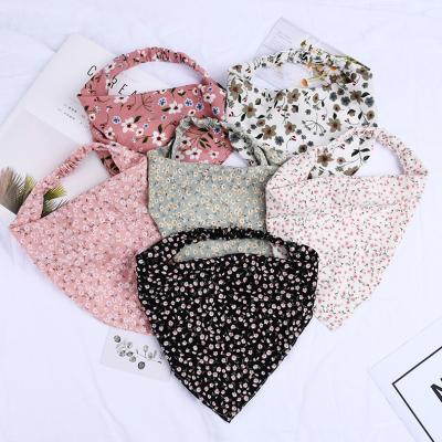 China DecorateÂ   Wholesale Professional Design Triangle Hair Bandana Elastic Floral Women Ties Custom Printed Head Scarf for sale