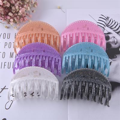 China Wholesale cute matte shower new round hair clip fashion girl hair claw plastic hair claw for sale