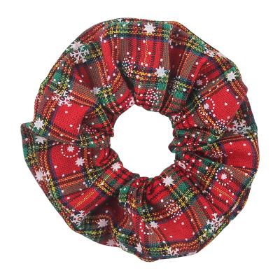 China Hot Sale Fashion Christmas Plaid Hair Tie Snowflake Hair Tie Elastic Exquisite Girl's Cute Hair Tie for sale