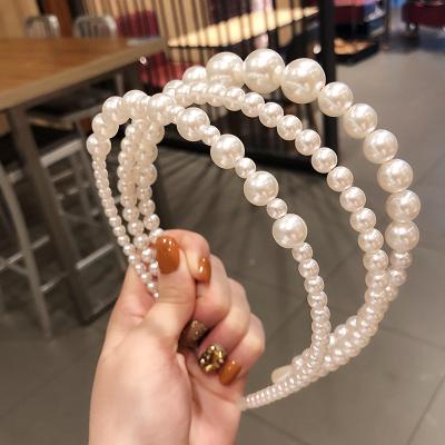 China Fashion top selling personalized super fairy simple and soft luxury pearl headband for girls for sale