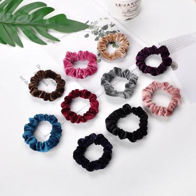 China The most popular fashion new products solid color velvet elastic hair scrunchies wild headbands for women for sale