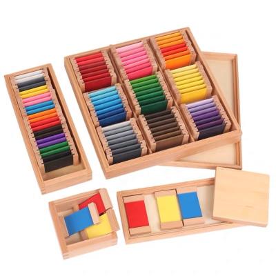 China Educational Game Colorful Montessori Muebles Wooden Toys Color Tablets Box For Children for sale