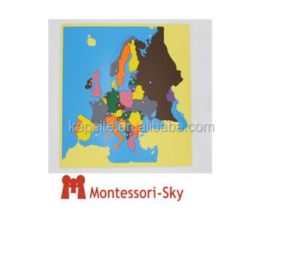 China Educational Game Montessori Toy Puzzle Material Educational Map Europe for sale