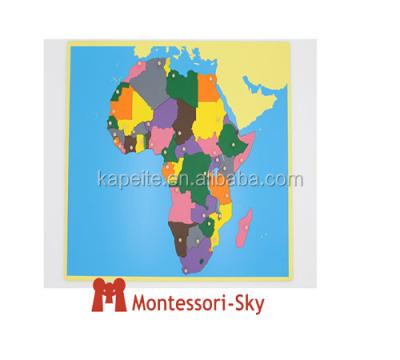 China Educational Game Montessori Toy Puzzle Material Educational Map Africa for sale