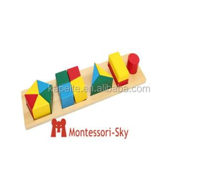 China Educational Game Montessori Toy Material Educational Shape Splits Matching Exercise In Tray for sale