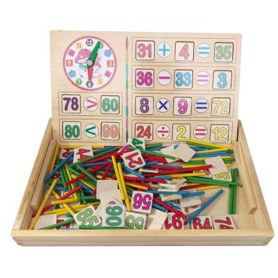 China Montessori Educational Wooden Educational Toys Hot Selling Game Math Toys Early Materiales Digital Math Rods for sale