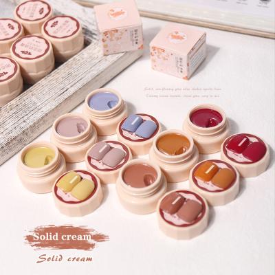 China Japanese Style Boxed Solid Cream Gel 3D Jelly Color Relief Painted Nail Paint 48-Color Phototherapy Nails Glue Gel UV LED Nails DIY Design for sale