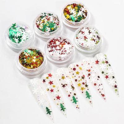 China Christmas DIY Nail Art Glitter Powder Christmas Tree Glitter Acrylic Powder Christmas Ornaments Nail Art for sale