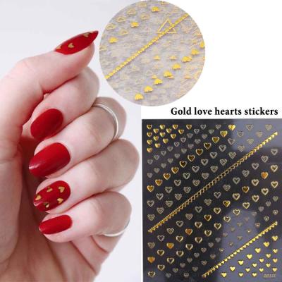 China 3D Geometry Sticker Nail Decals Rose Gold Striping Tape Nail Design French Stripe Lines For Nails Gel Polish Sticker Decals for sale