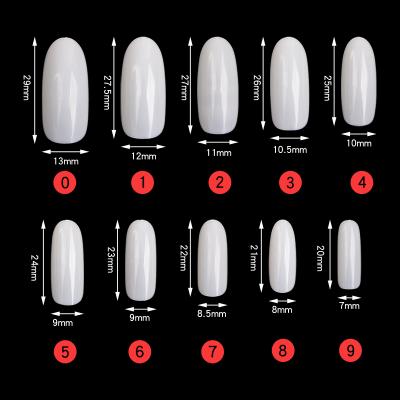 China 500pcs French Acrylic Oval Nail Tips False Nails Fullwell Full Cover False French Nail Tips for sale