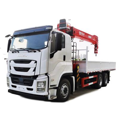 Chine Chinese Hydraulic Valve Isuzu Chassis 12 Tons Telescopic Boom Truck Mounted Crane à vendre