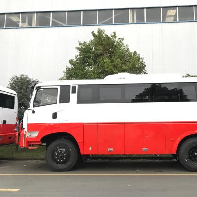 China DONGFENG 29 Seats Diesel Coach Bus 4x4 Off Road Bus with Front Axle DONGFENG Axles for sale