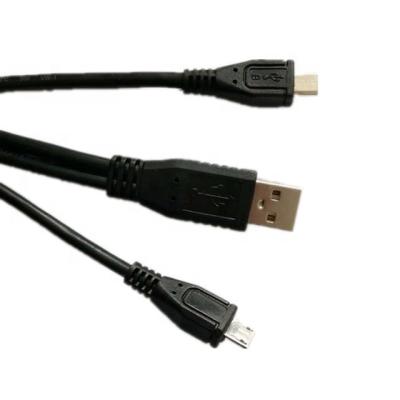 China MP4 2 in 1 USB2.0 Spliter Cable Type A Male To MICRO BM Y Cable For PC HDD for sale